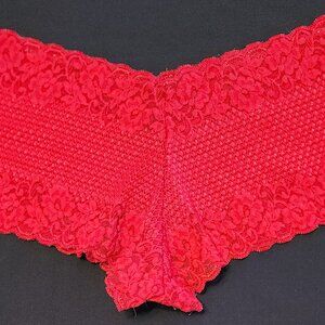 Vintage Red Floral Lace Hip-Hugger Bikini Panties Panty Collectable Lingerie
